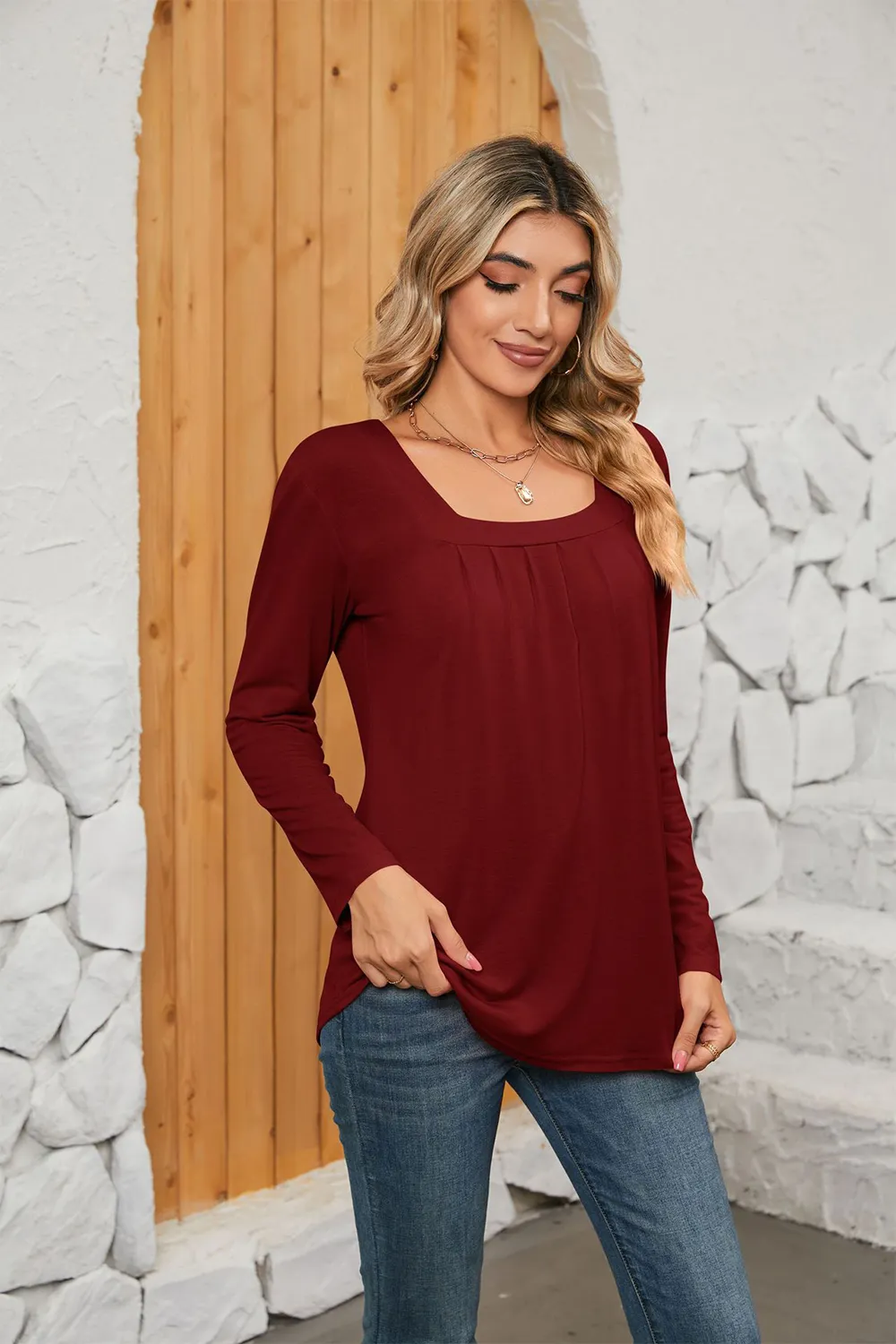 Square Neck Long Sleeve T-Shirt, image 10