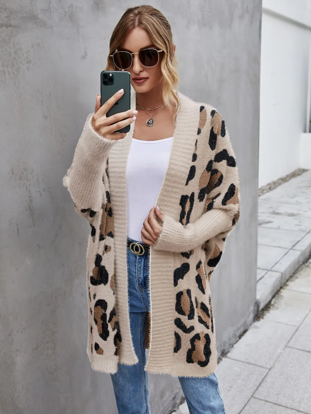 Leopard Pattern Fuzzy Cardigan, image 7