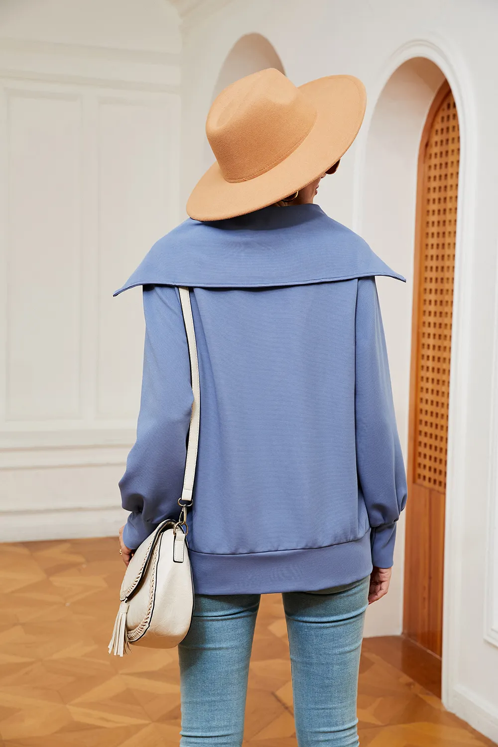 Half-Zip Collared Sweatshirt, image 16