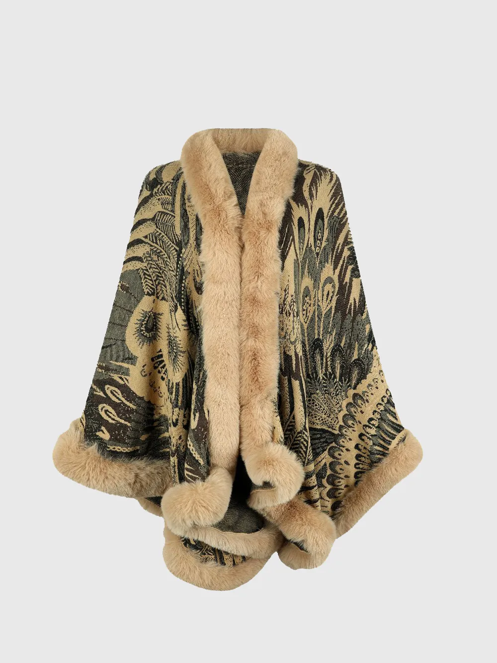 Printed Open Front Poncho, image 14