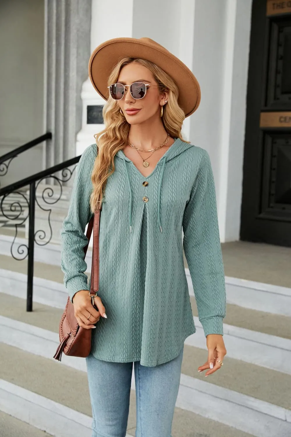 Long Sleeve Hooded Blouse, image 8