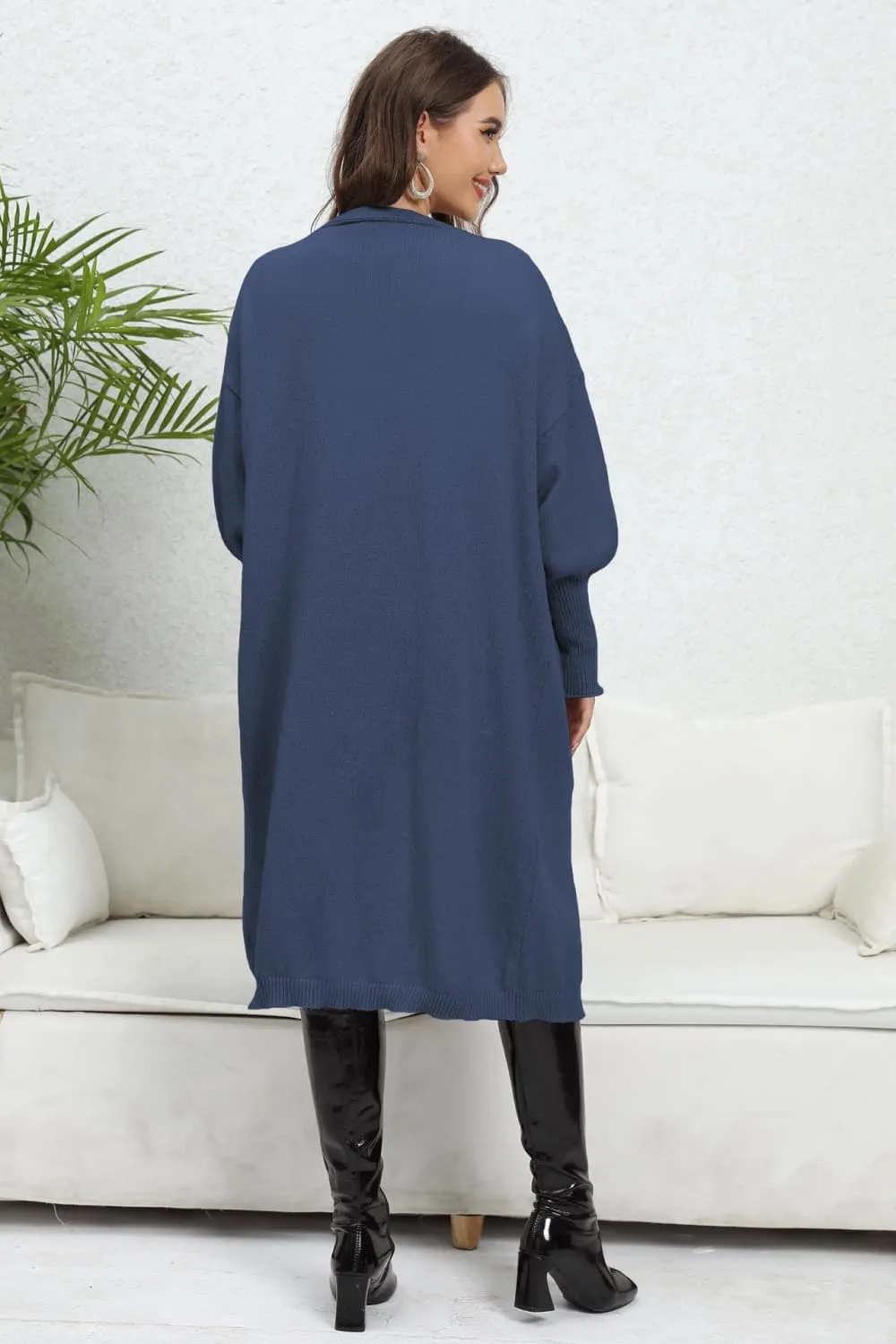 Open Front Dropped Shoulder Cardigan, image 9