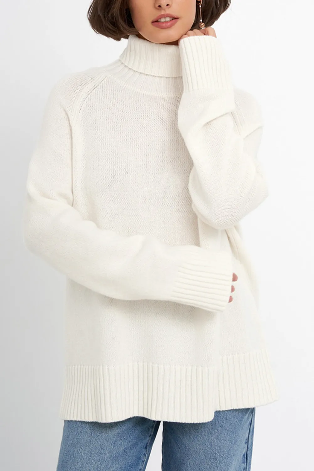 Turtle Neck Raglan Sleeve Sweater, image 13