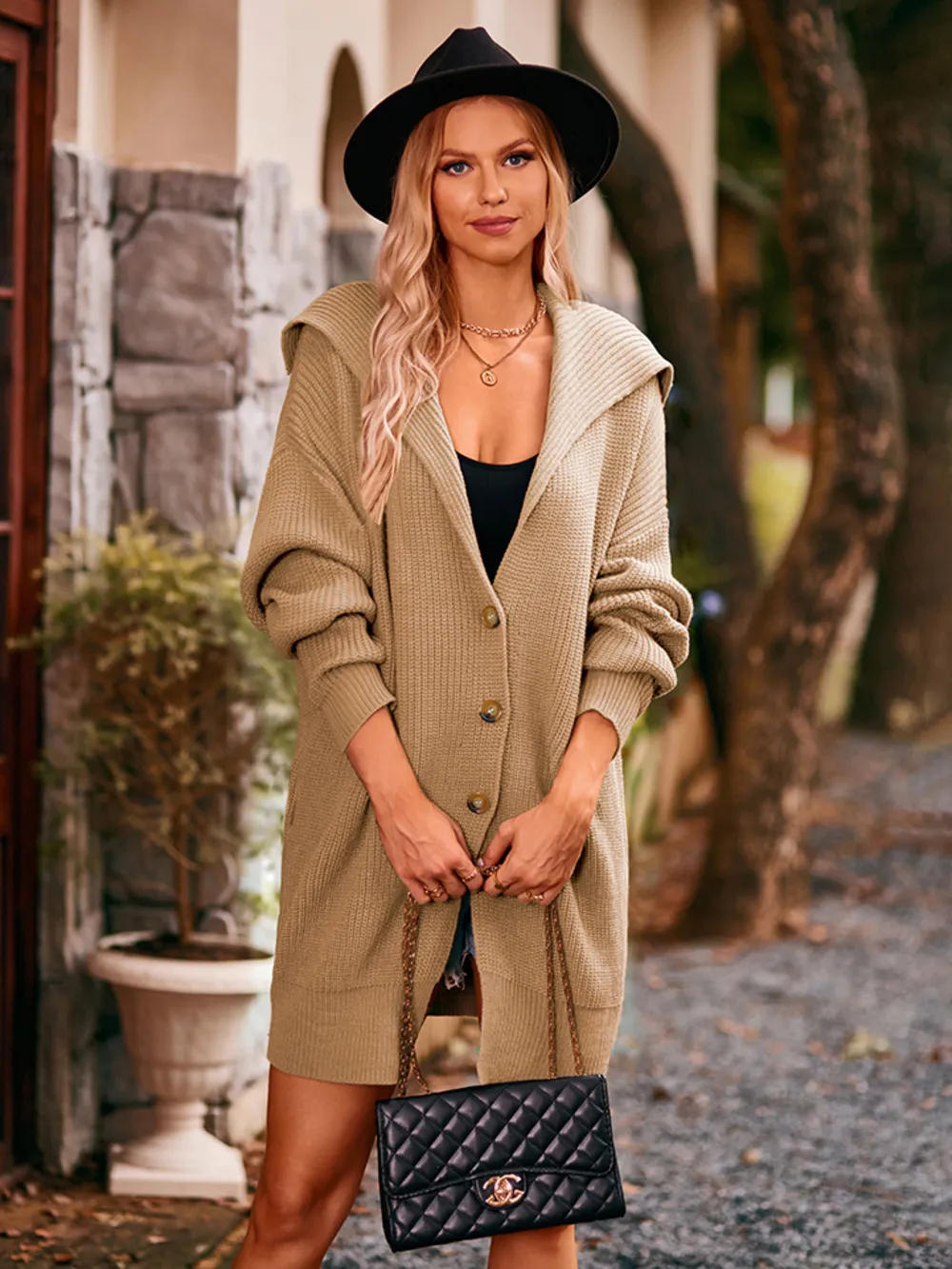 Dropped Shoulder Long Sleeve Cardigan, image 5