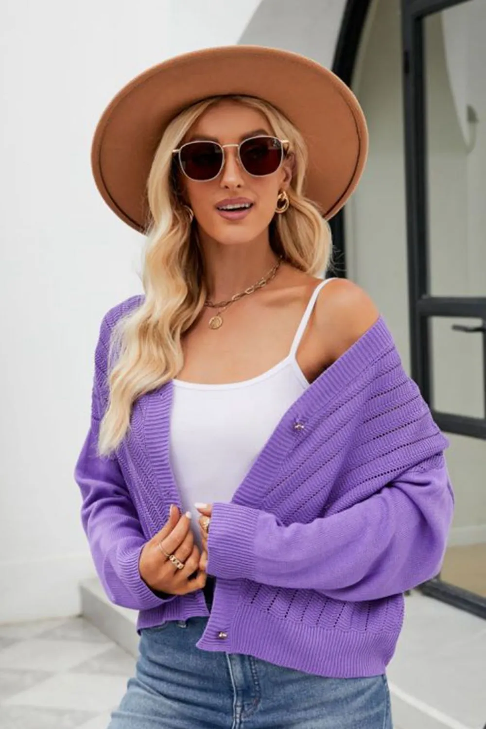 V-Neck Button Down Cardigan, image 4