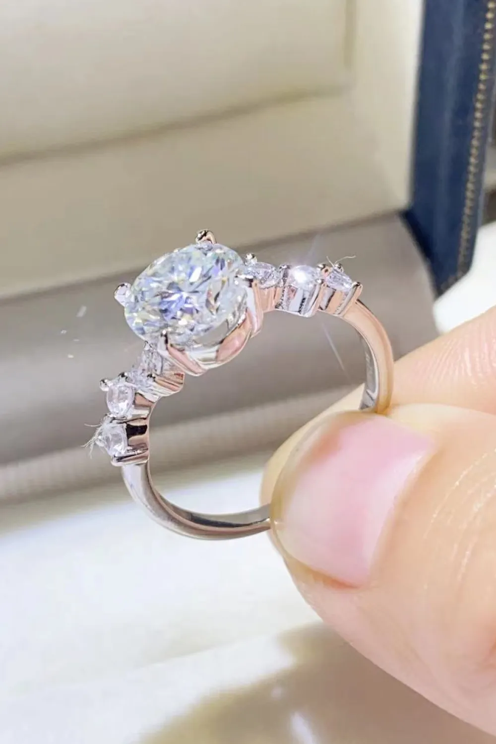 2 Carat Moissanite 925 Sterling Silver Ring, image 5