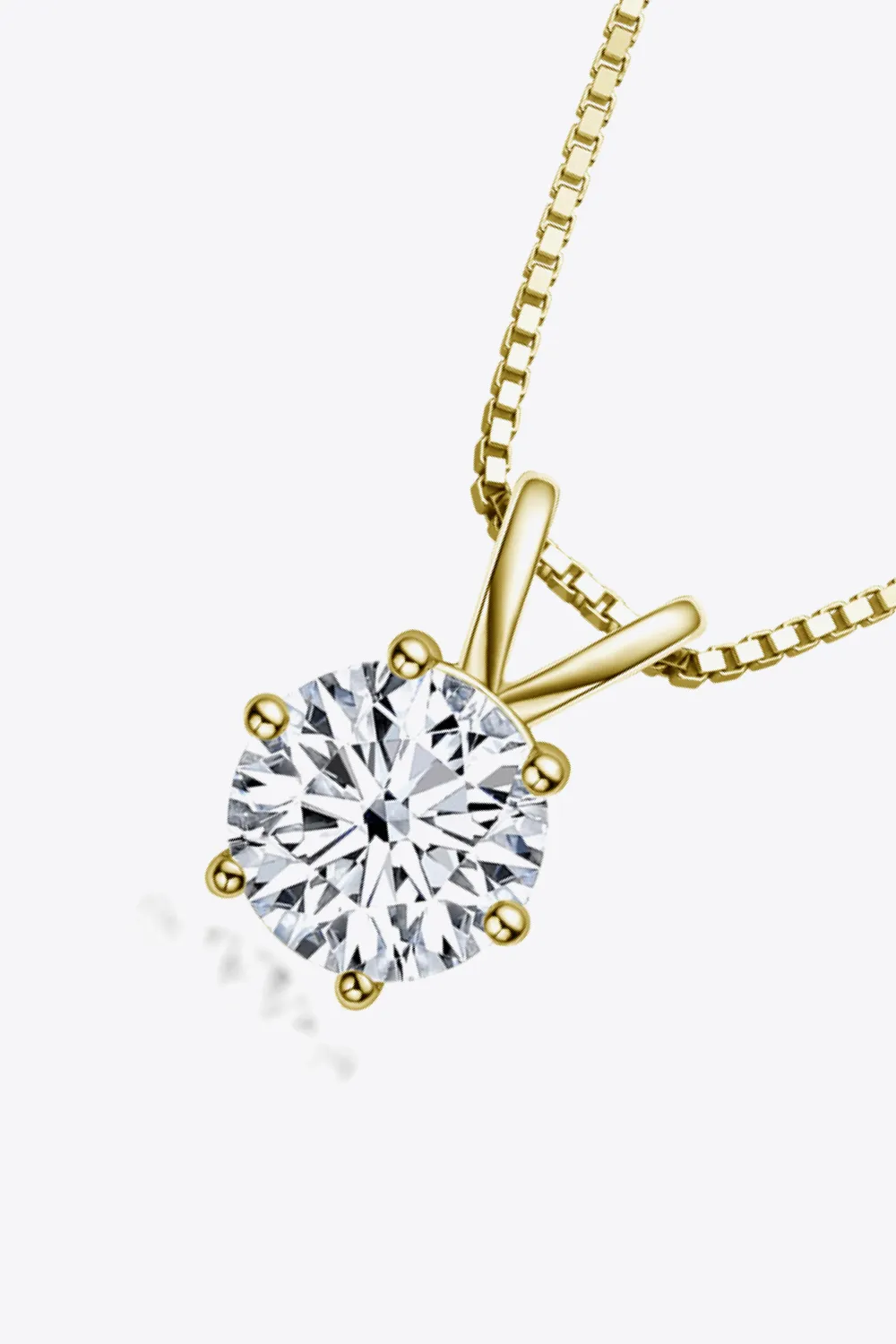 925 Sterling Silver 1 Carat Moissanite Pendant Necklace, image 5