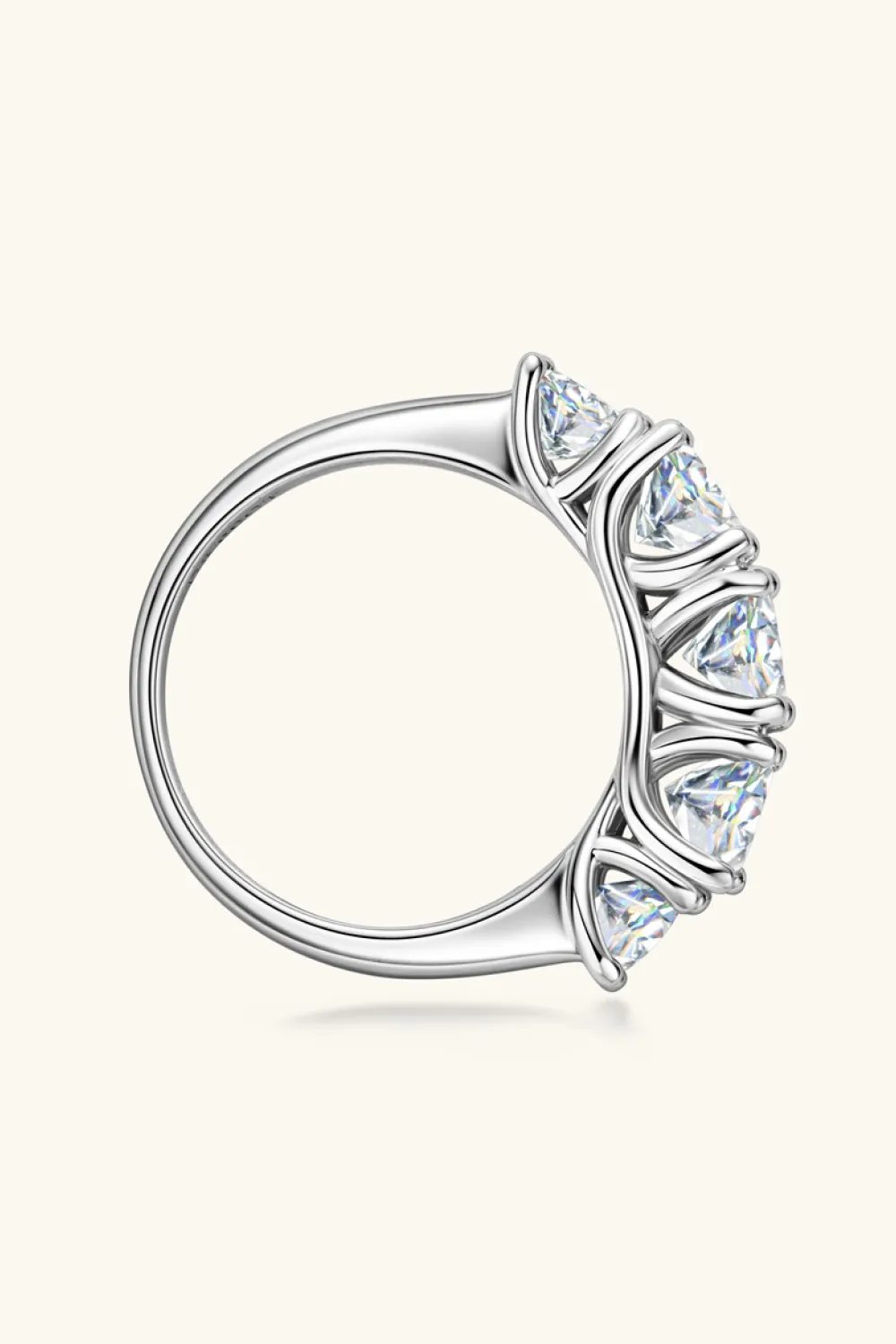 1 Carat Moissanite 925 Sterling Silver Half-Eternity Ring, image 6