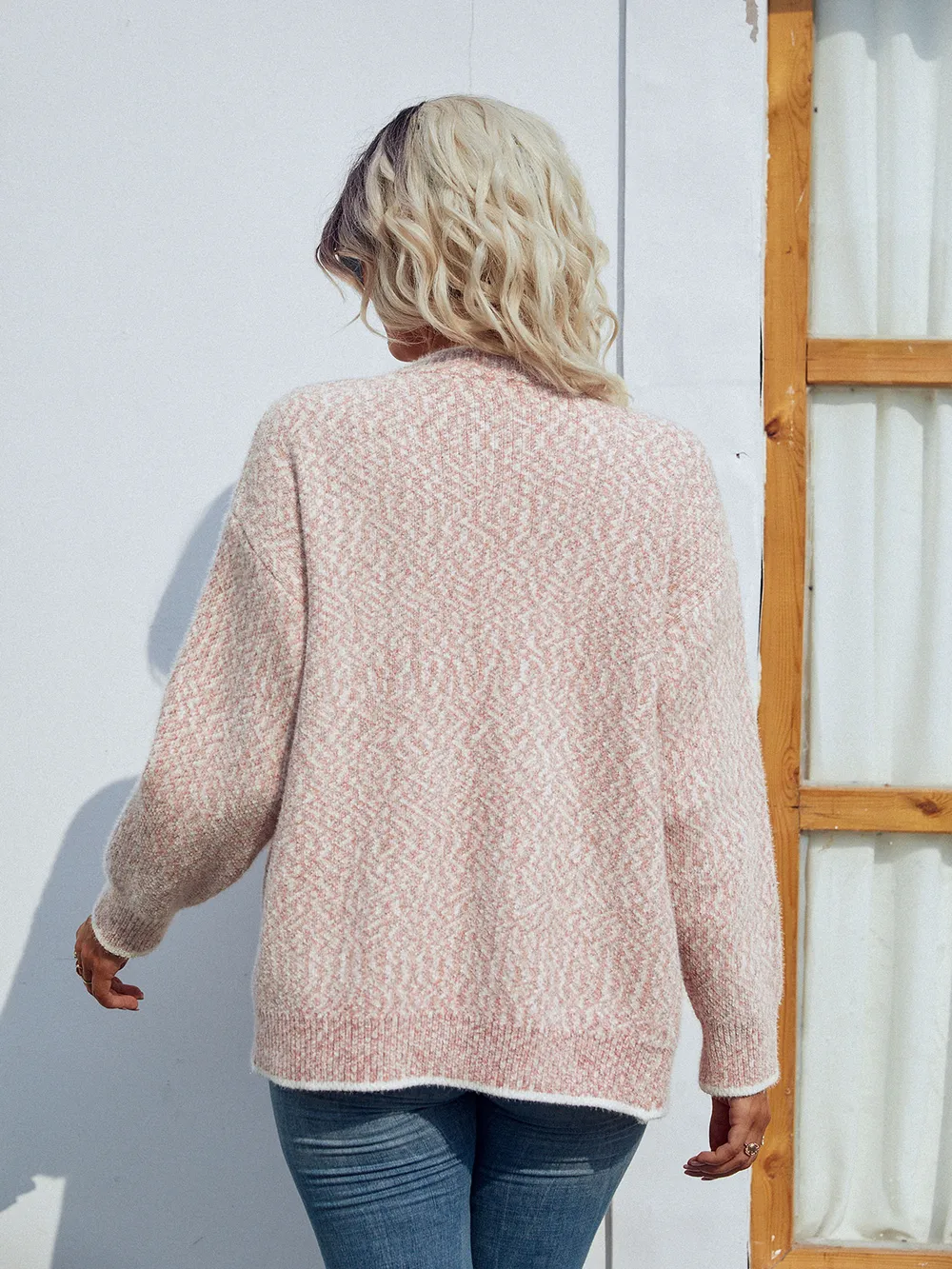 Button Down V-Neck Cardigan with Pockets, image 12