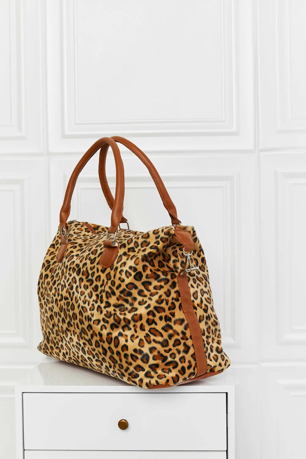 Animal Print Brushed Weekender Bag, image 4