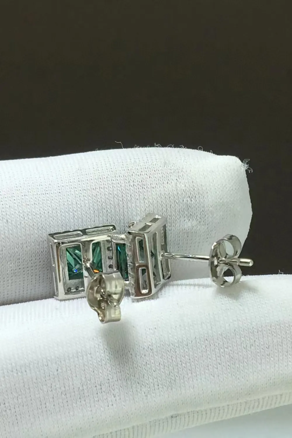 2 Carat Moissanite Square Stud Earrings, image 4