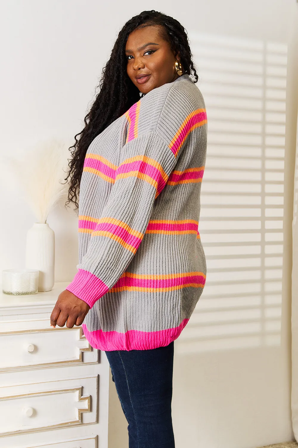 Ribbed Long Sleeve Cardigan, image 8
