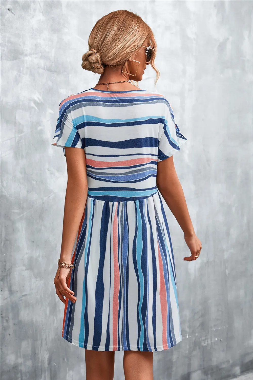 Striped Round Neck Dress, image 14