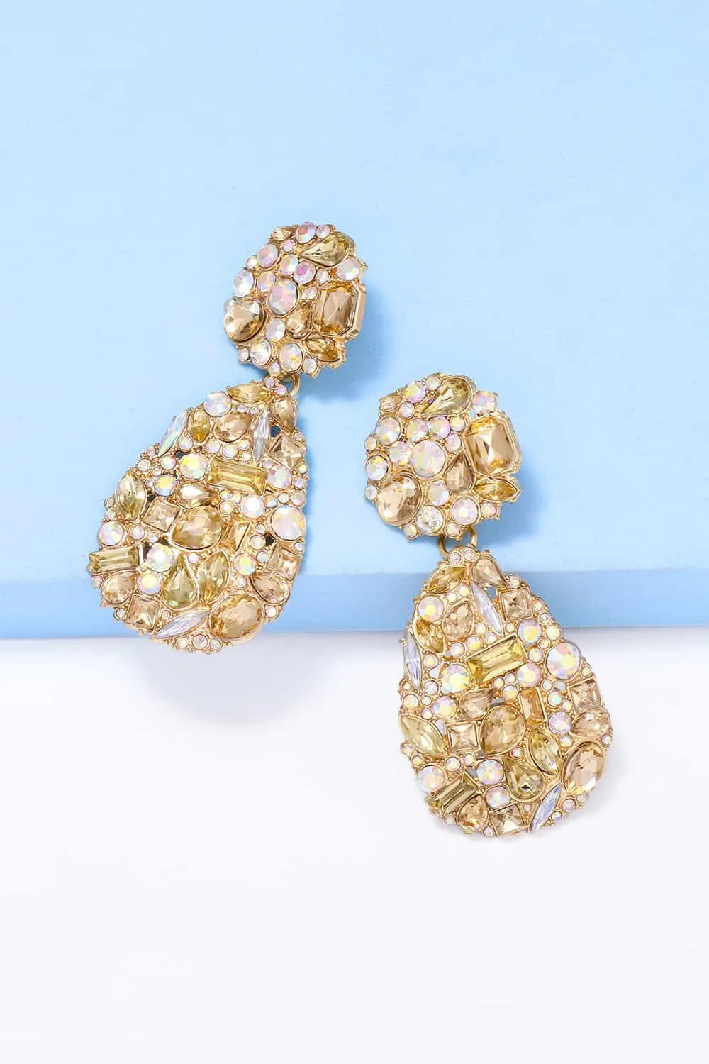 Teardrop Shape Zinc Alloy Dangle Earrings, image 3