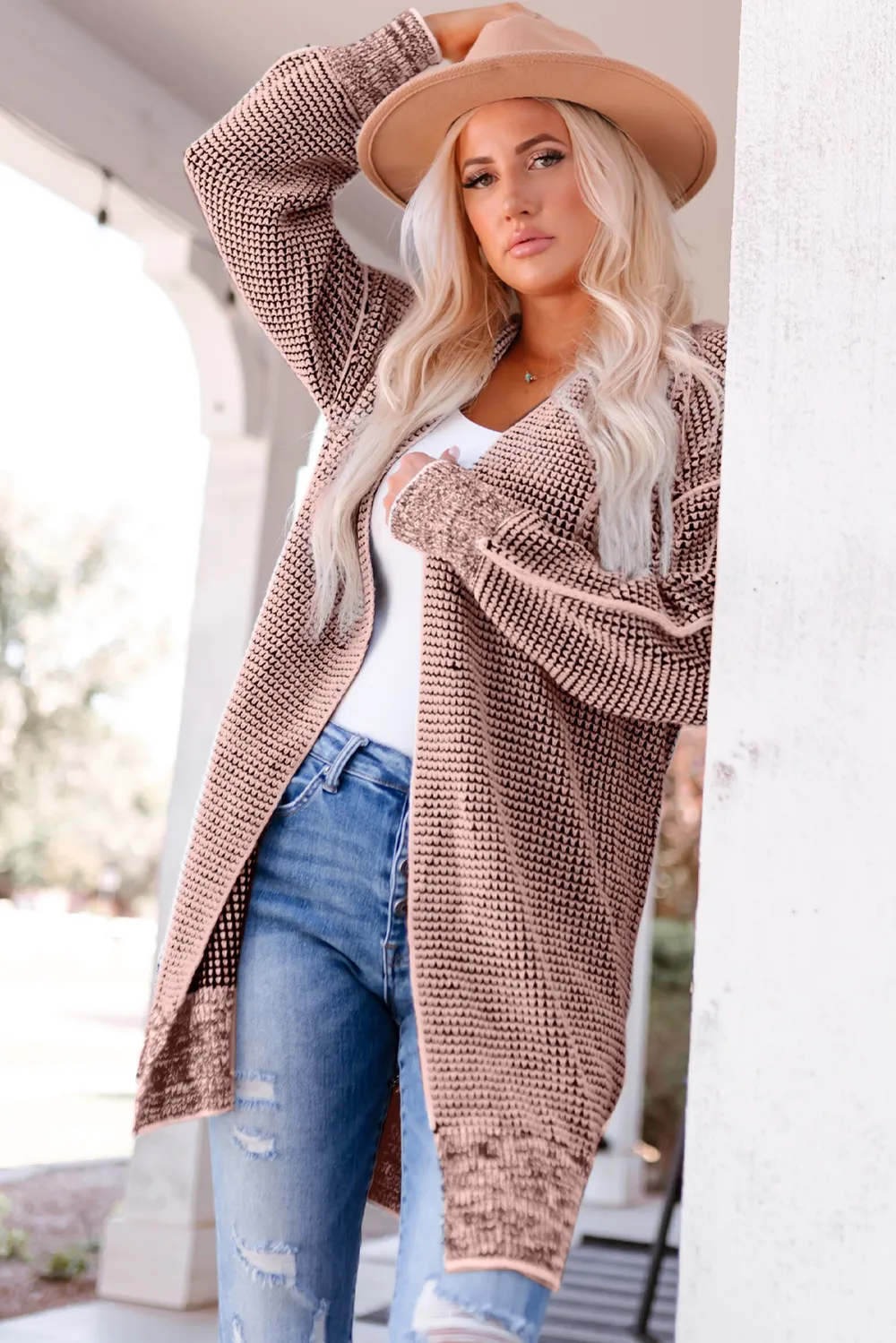 Heathered Open Front Longline Cardigan, image 21