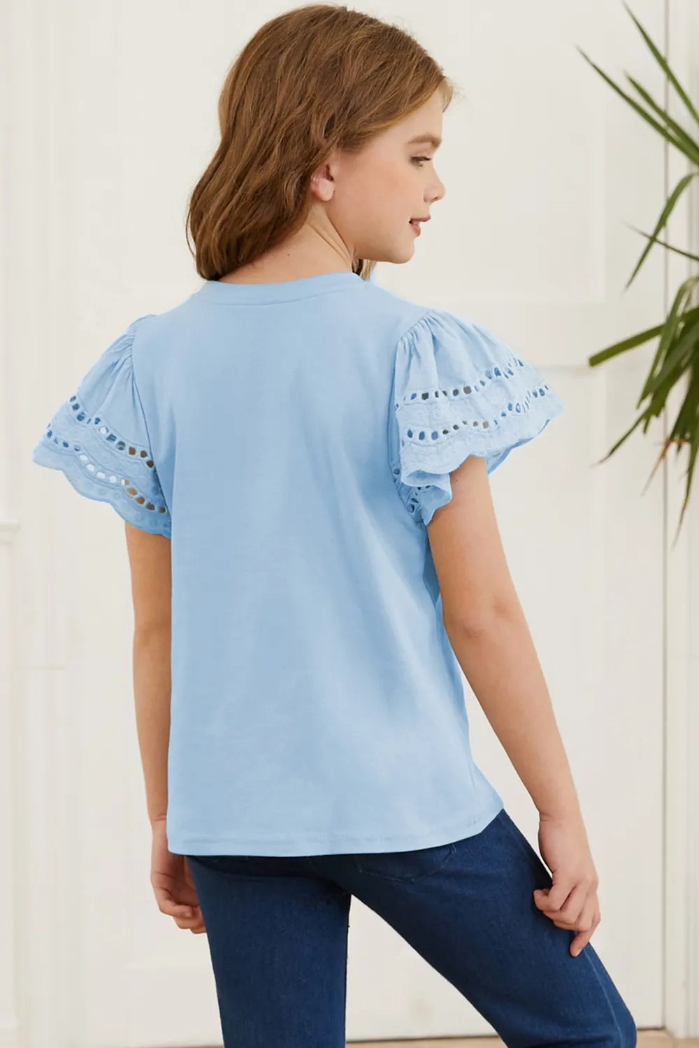 Round Neck Flutter Sleeve T-Shirt, image 10