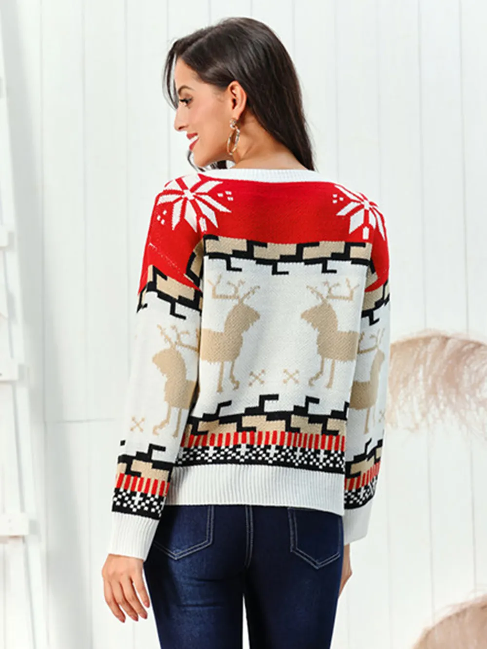 Reindeer Round Neck Sweater, image 2