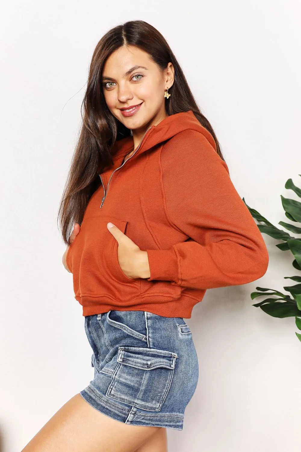Half-Zip Long Sleeve Hoodie, image 10
