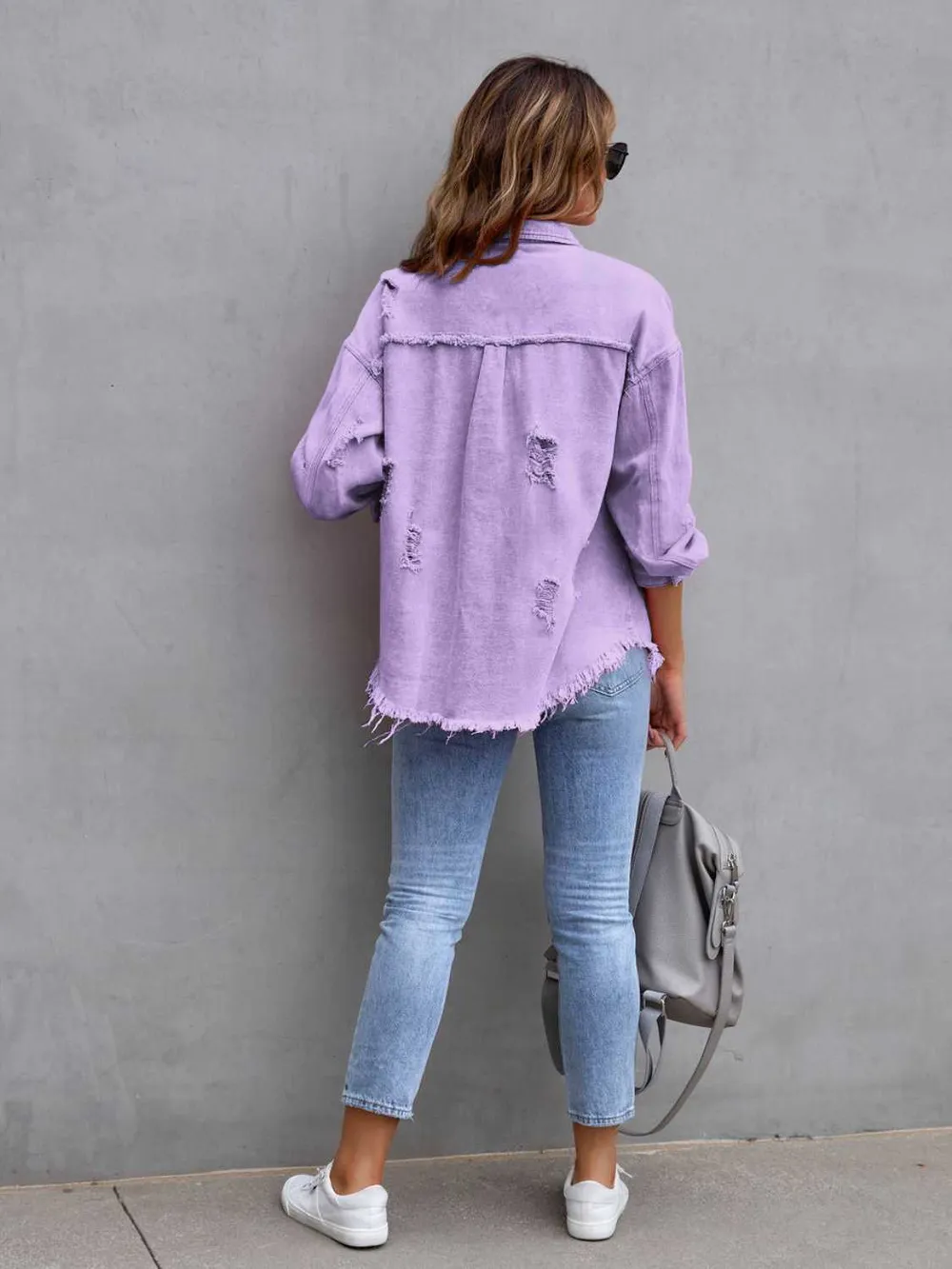 Distressed Drop Shoulder Denim Jacket, image 28