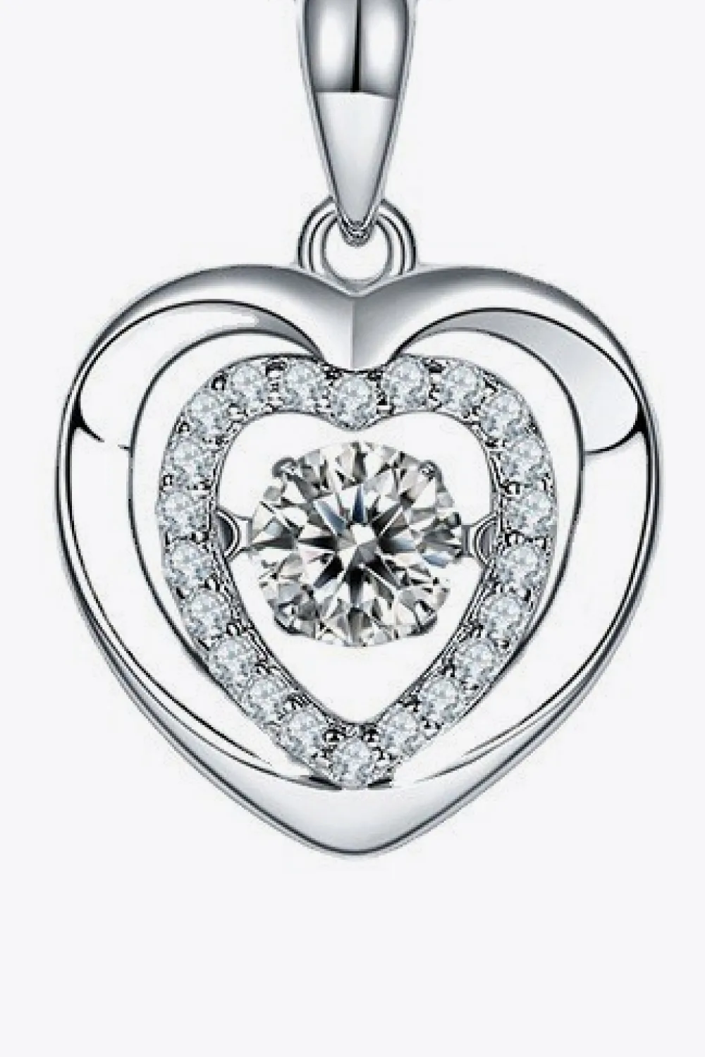Moissanite Heart Pendant Necklace, image 2