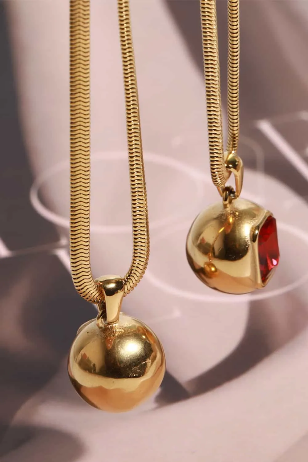 Zircon 18K Gold-Plated Geometrical Shape Pendant Necklace, image 8