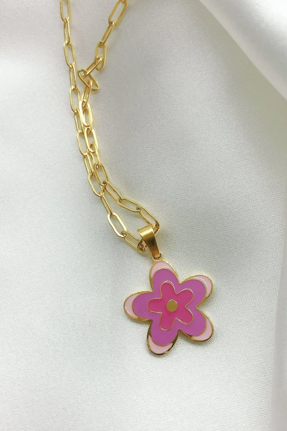 Flower Pendant Stainless Steel Necklace, image 15