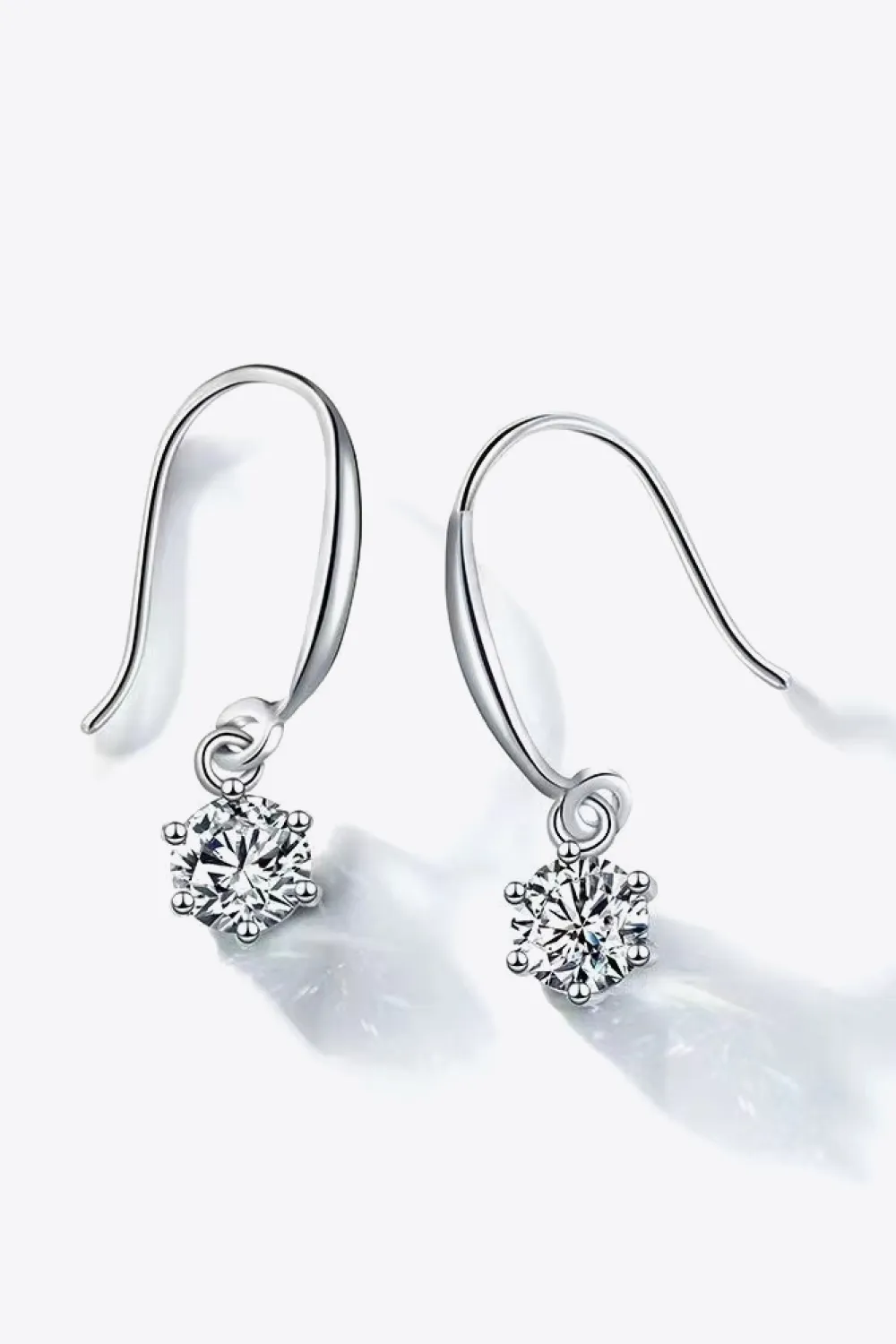 2 Carat Moissanite 6-Prong Drop Earrings, image 2