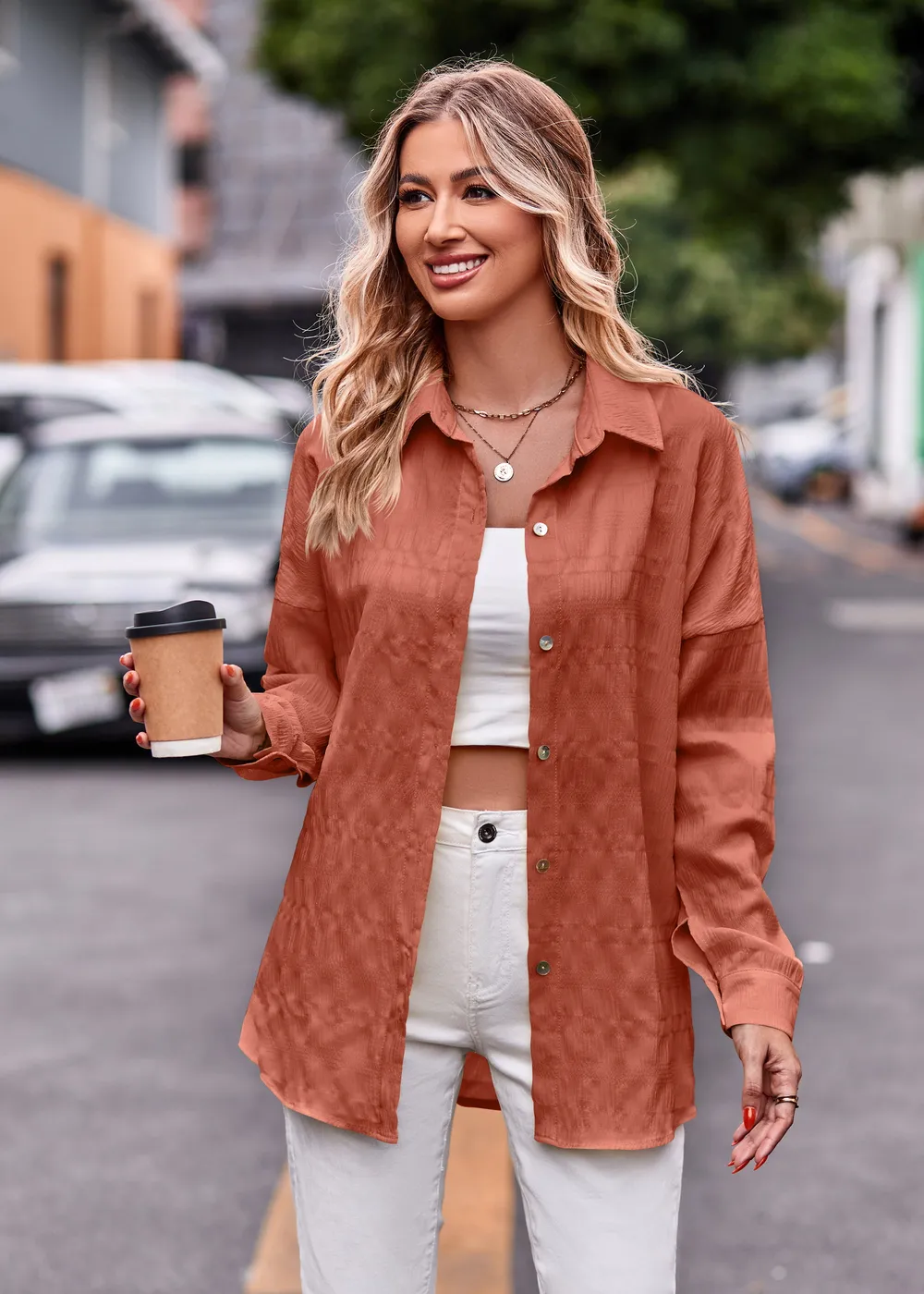 Dropped Shoulder Longline Shirt, image 10