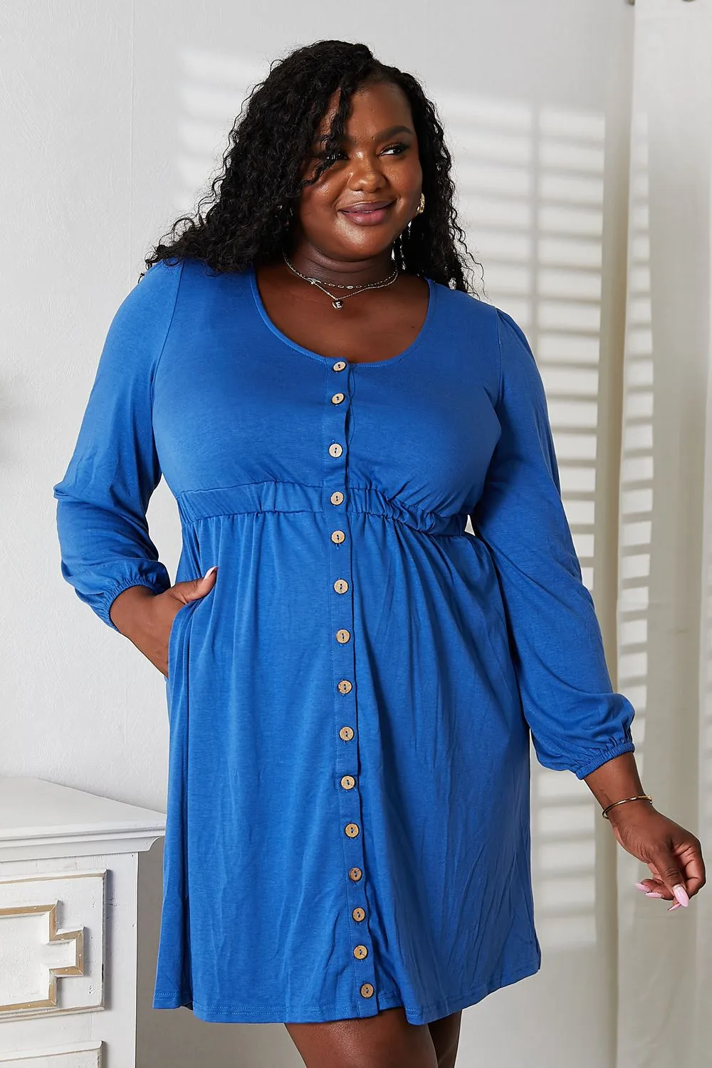 Scoop Neck Empire Waist Long Sleeve Magic Dress, image 13