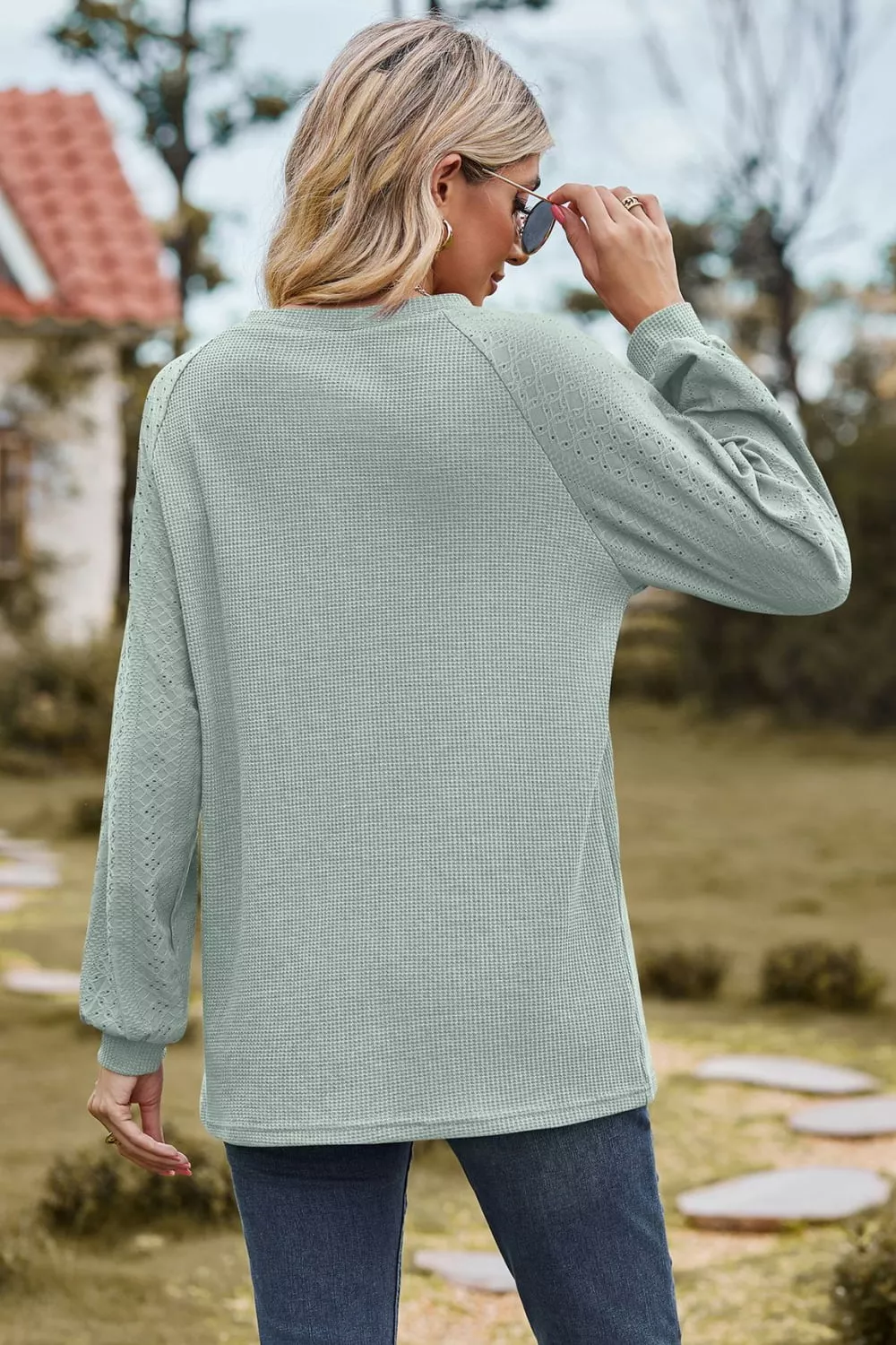 Round Neck Raglan Sleeve Sweatshirt, image 4