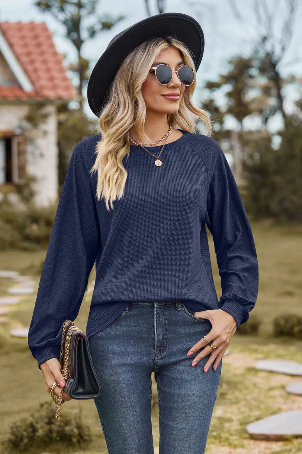 Round Neck Raglan Sleeve Sweatshirt, image 16