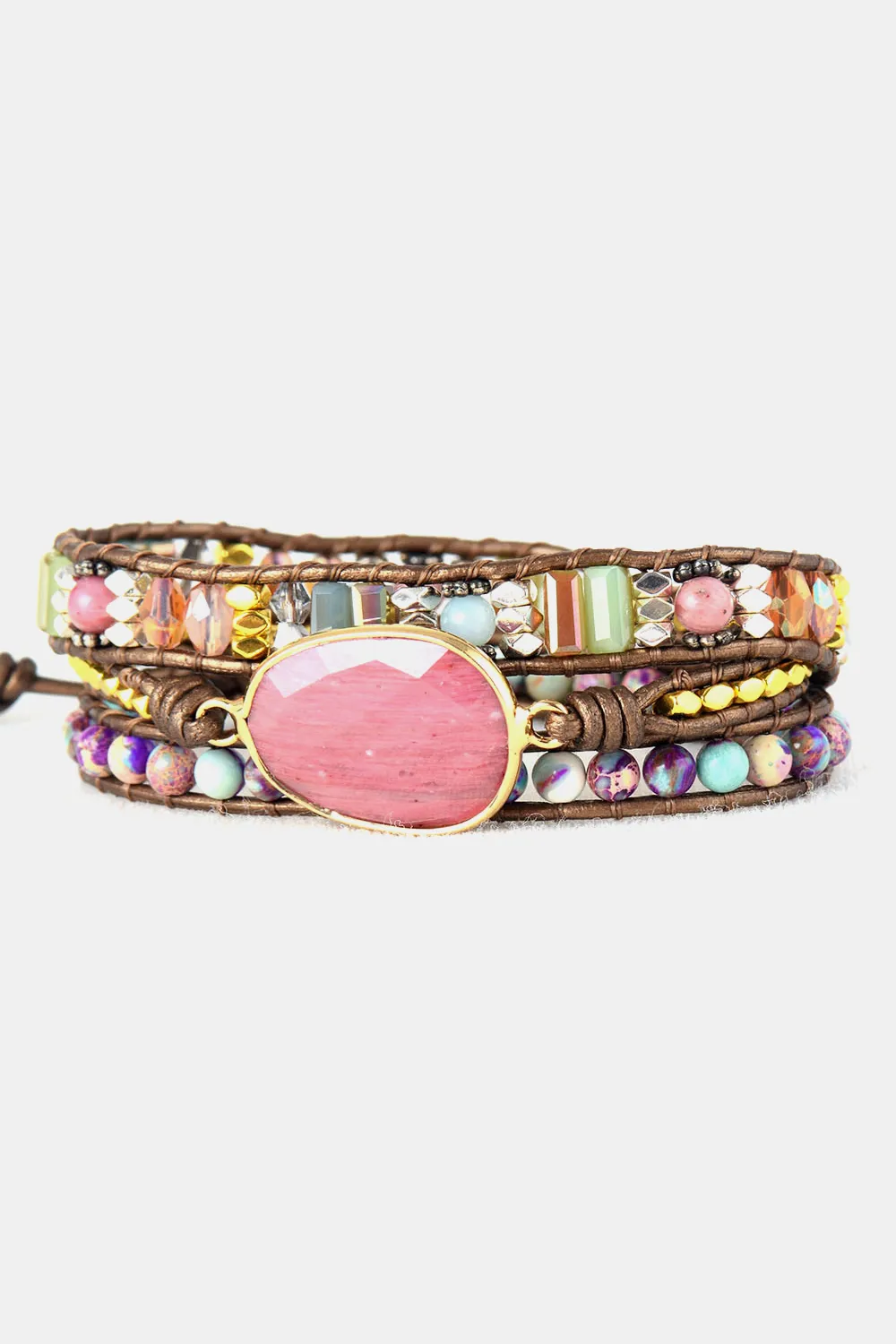 Handmade Crystal Beaded Natural Stone Bracelet, image 4