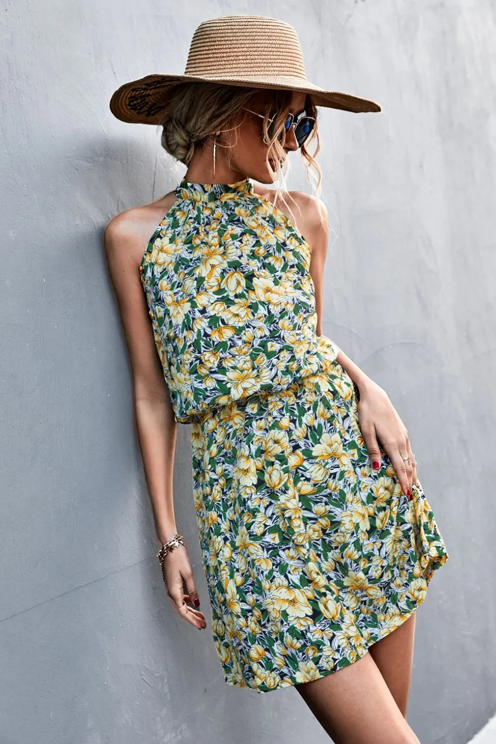 Floral Tied Sleeveless Mini Dress, image 11
