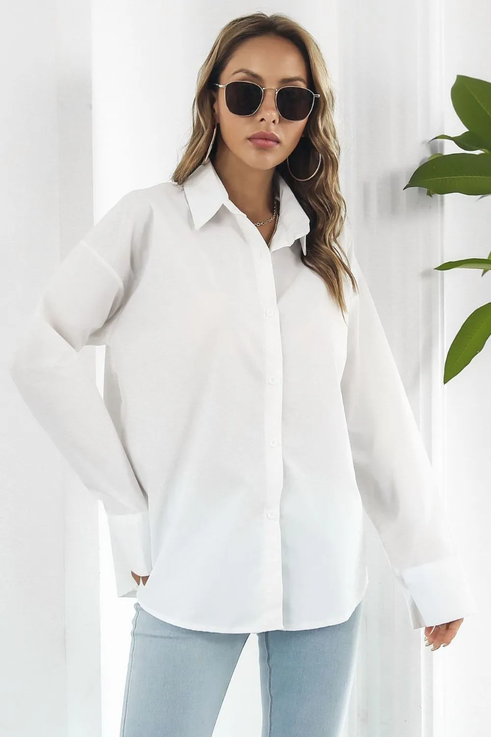 Dropped Shoulder Longline Shirt, image 4