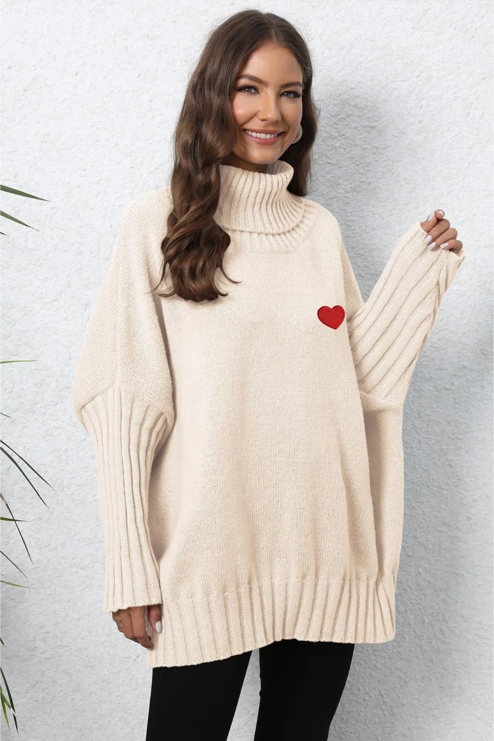 Turtle Neck Long Sleeve Ribbed Sweater, image 17