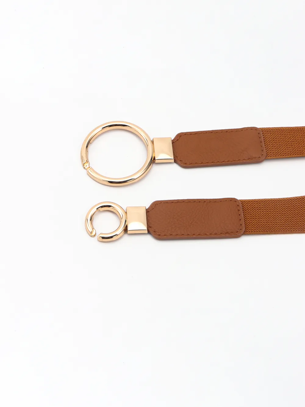 Double Ring Buckle Elastic PU Belt, image 18