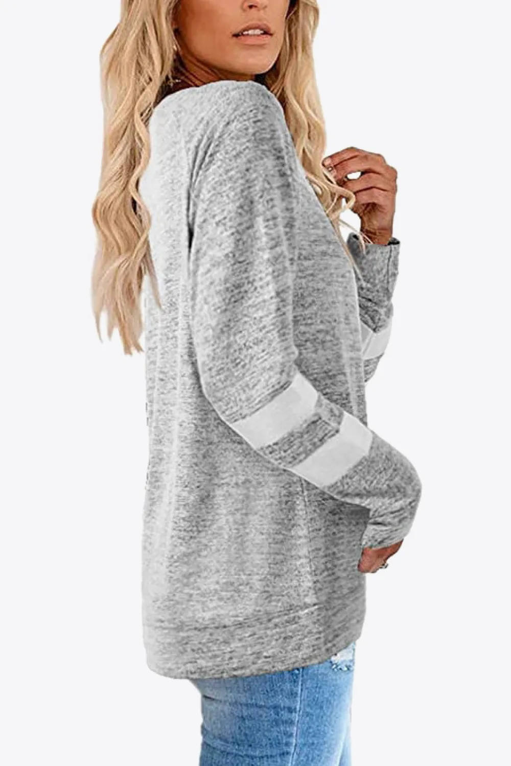 Striped Contrast Raglan Sleeve Top, image 20