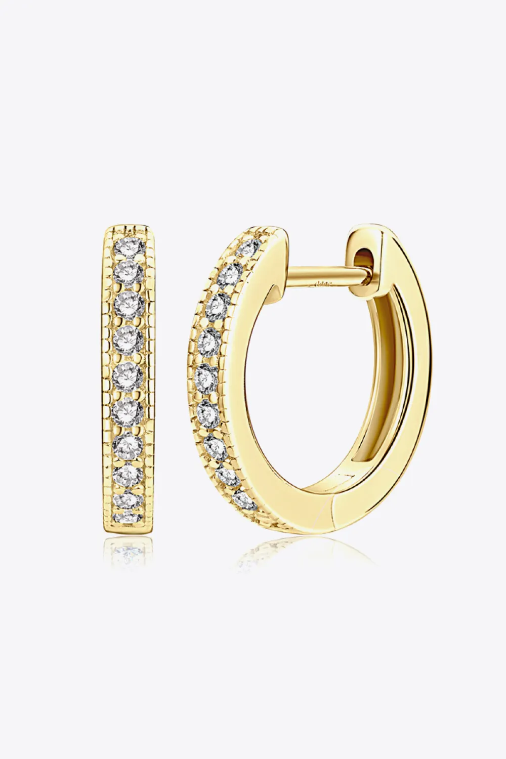 Inlaid Moissanite Hoop Earrings, image 4
