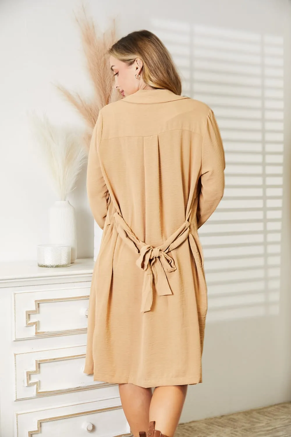 Full Size Tied Trench Coat with Pockets, image 14