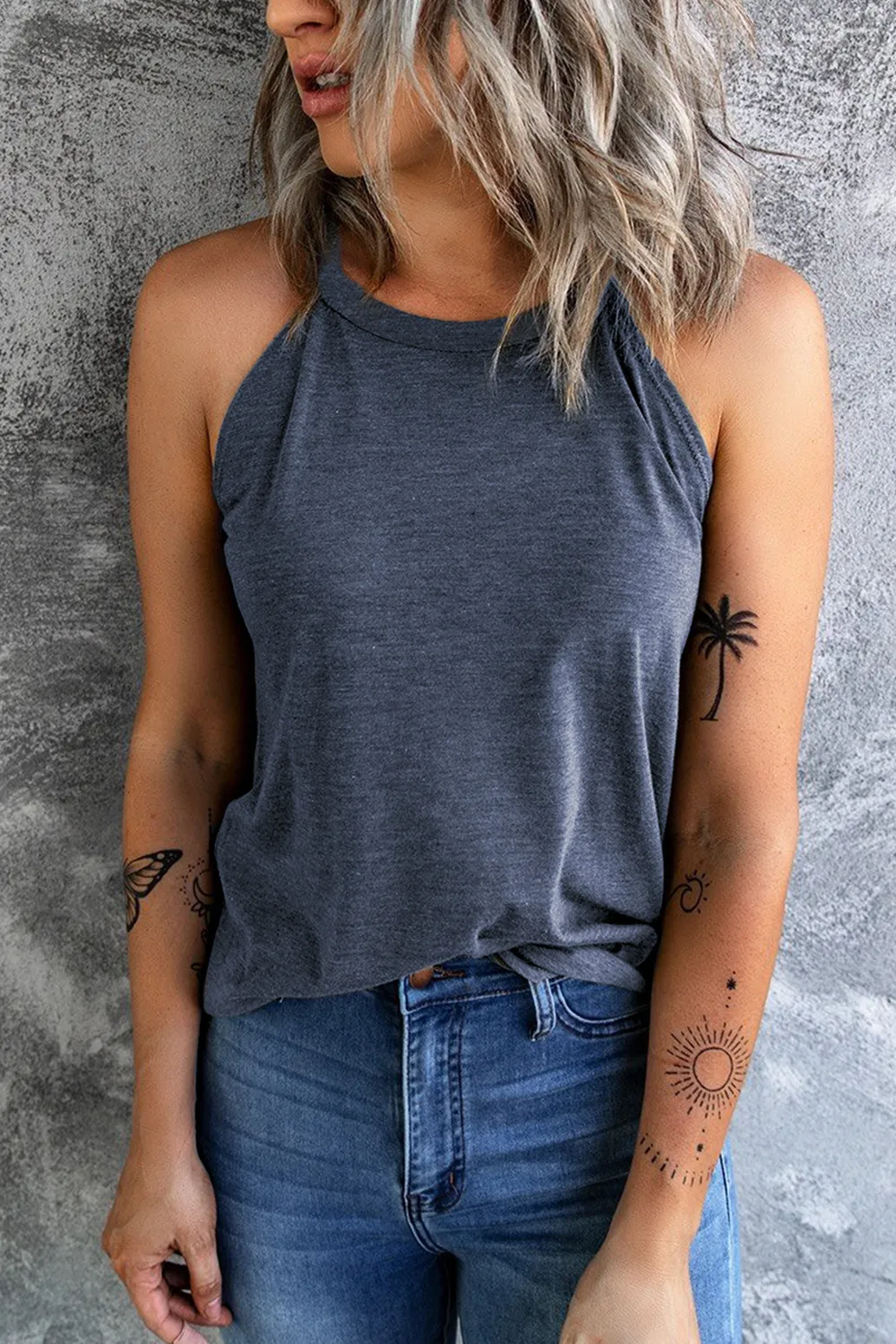 Curved Hem Grecian Tank Top, image 17