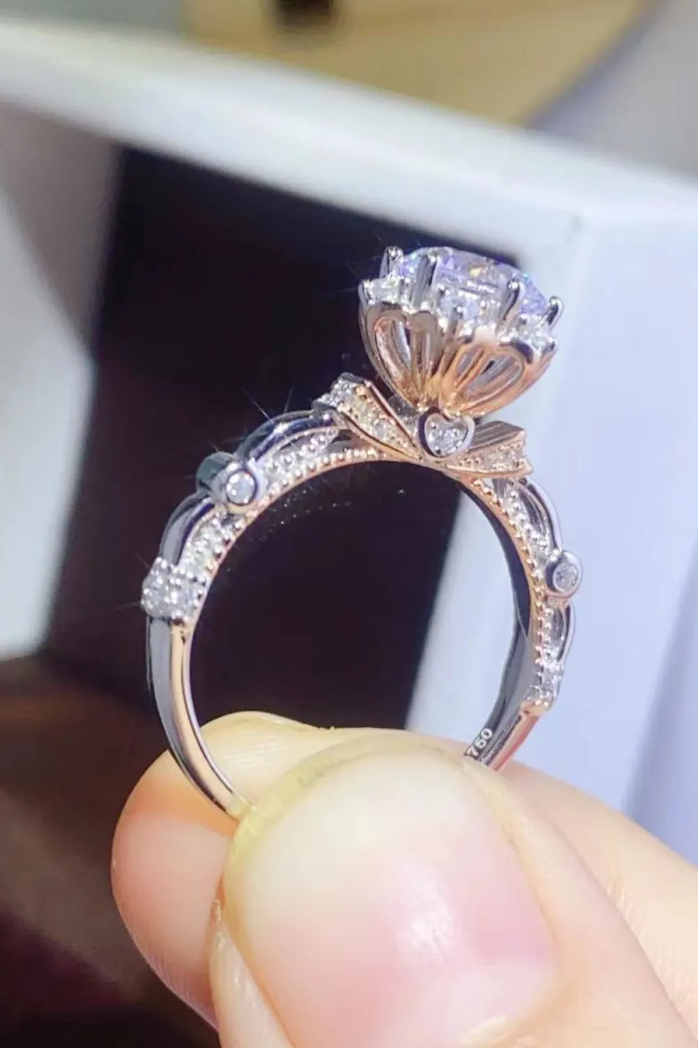 1 Carat Moissanite 925 Sterling Silver Ring, image 5