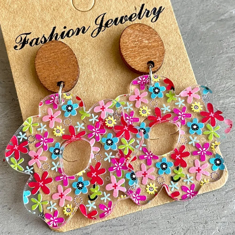 Flower Shape Acrylic Dangle Earrings, image 7