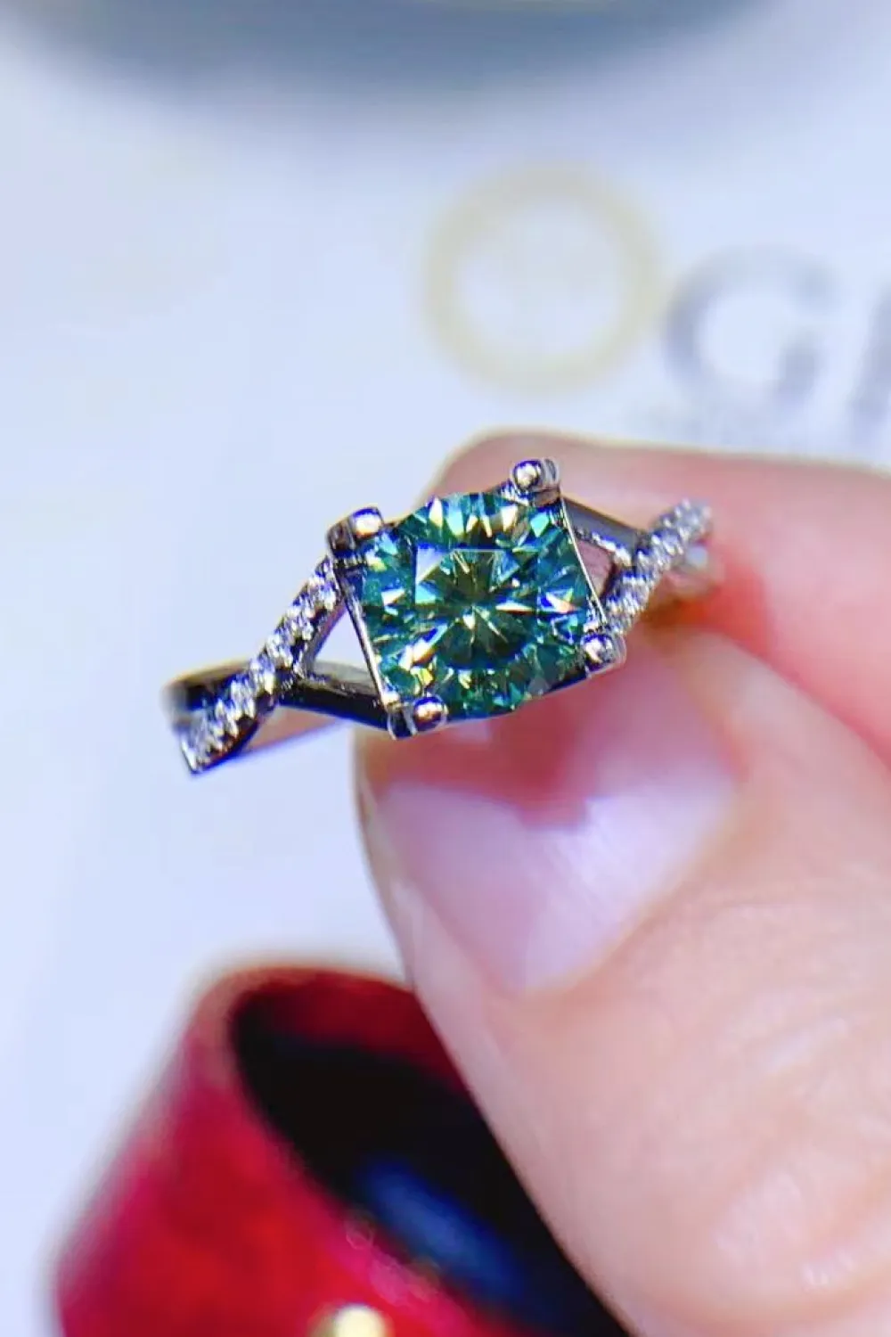 1 Carat Moissanite 925 Sterling Silver Ring, image 3