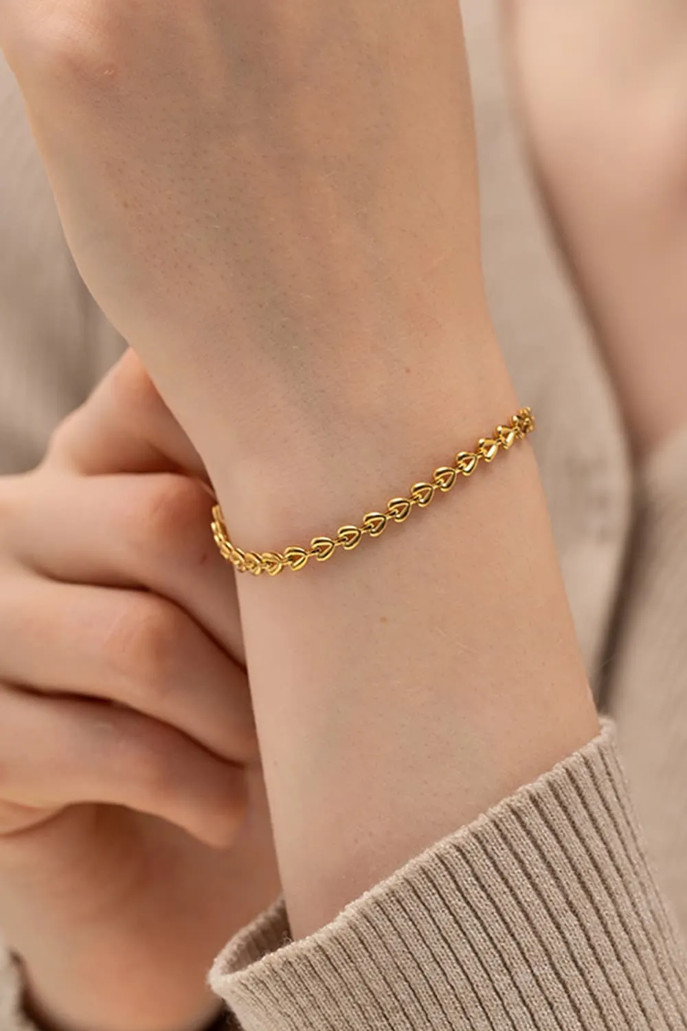 Heart Chain Lobster Clasp Bracelet, image 2