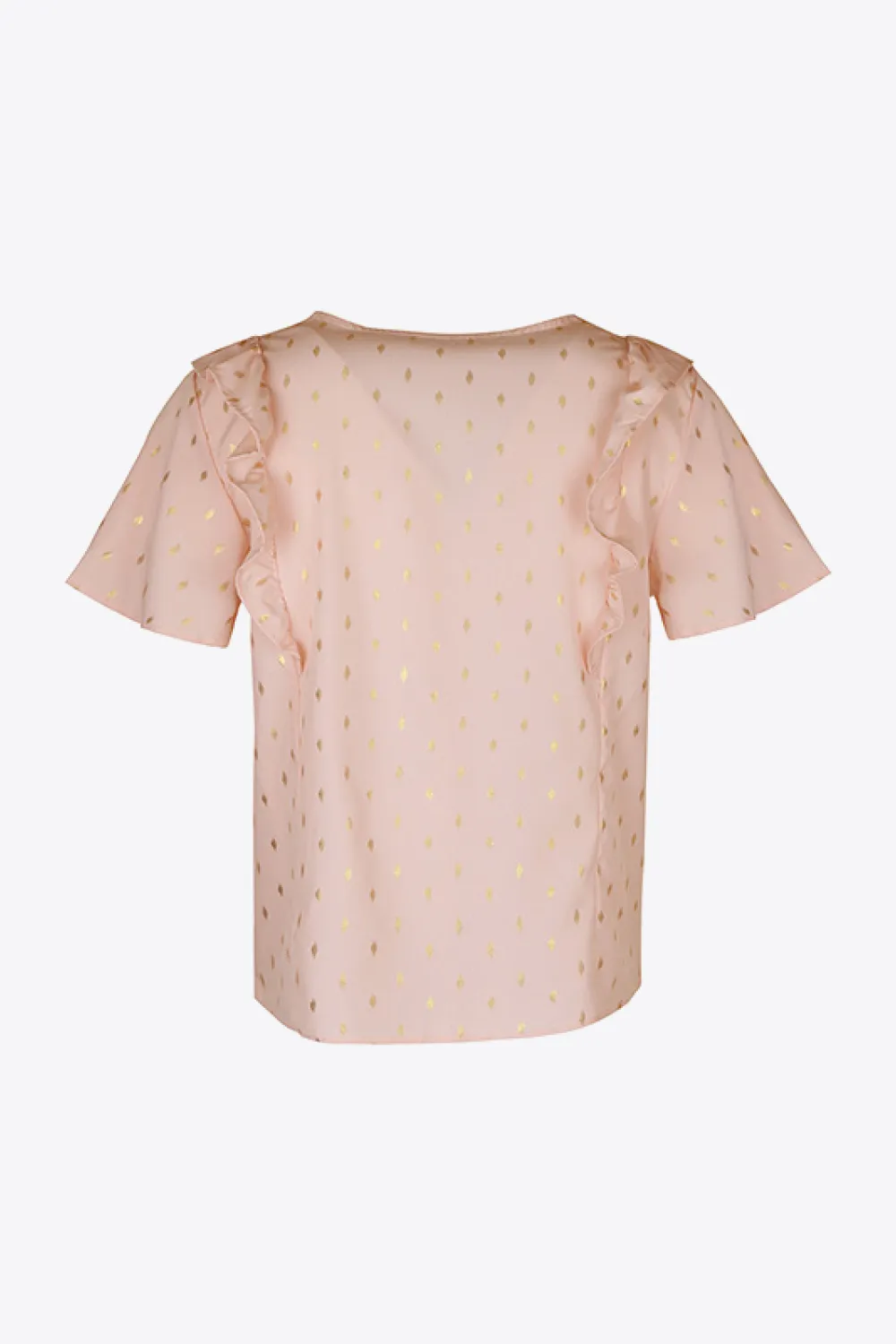 Printed Ruffle Trim Pleated Detail Blouse, image 8