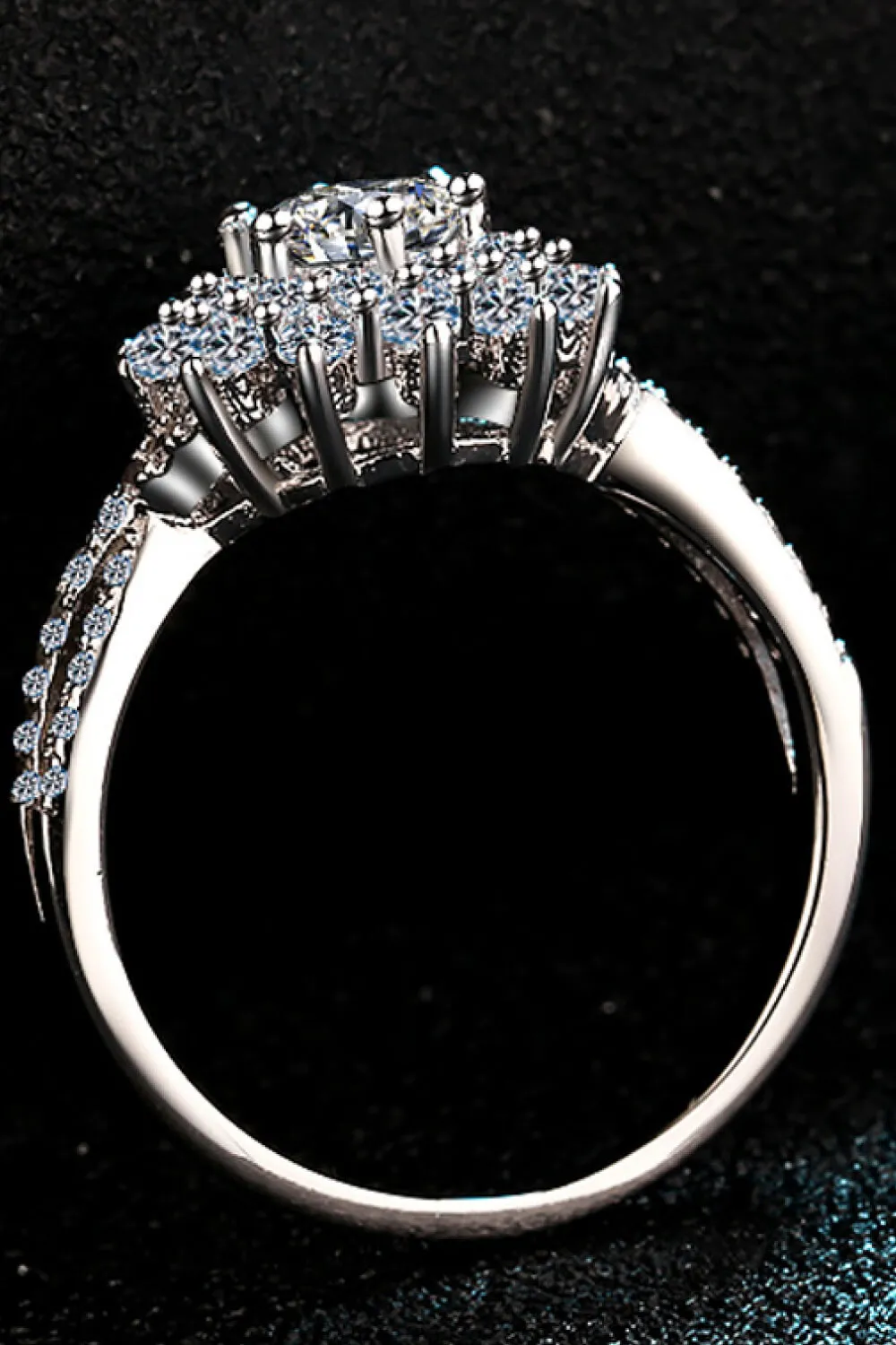 Moissanite Flower-Shape Split Shank Ring, image 4
