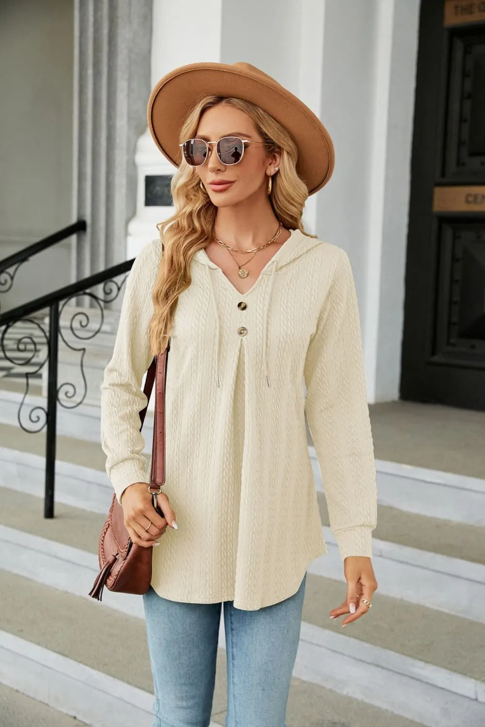Long Sleeve Hooded Blouse, image 5