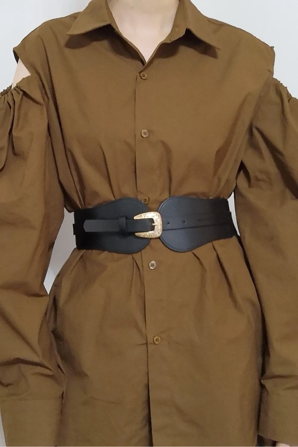 Wide Elastic Belt with Alloy Buckle, image 5