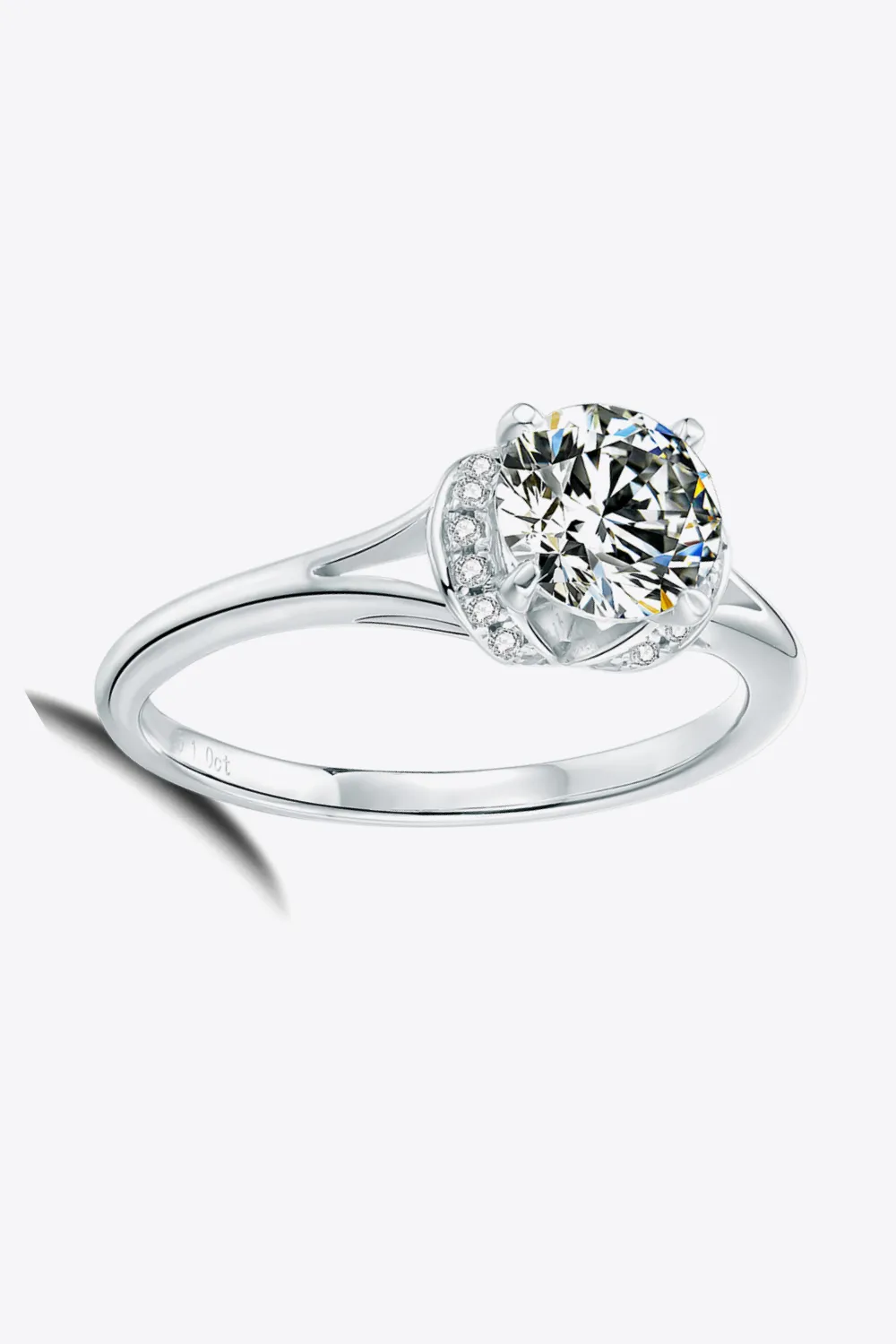 1 Carat Moissanite Split Shank Ring, image 2