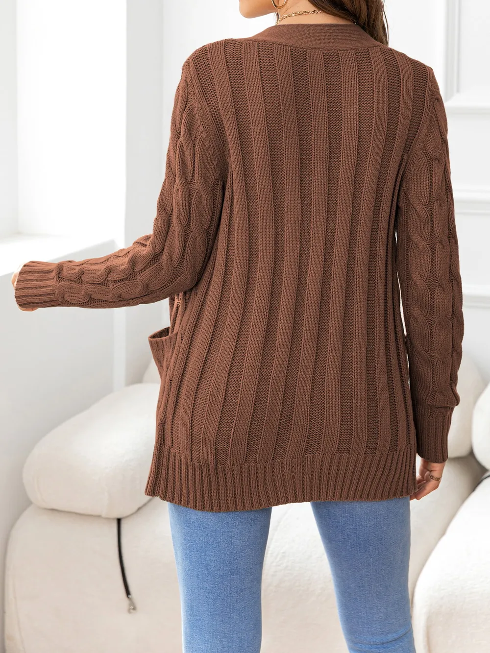 Button Down Cable-Knit Cardigan, image 36